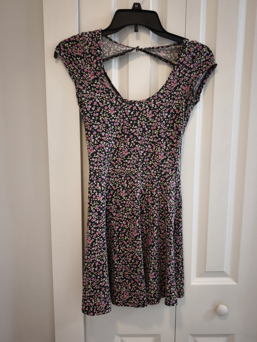 American Eagle Floral Cutout Back Skater Dress Small